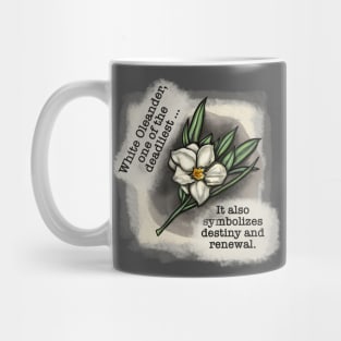White Oleander Painting Inspired by Wednesday Addams Nevermore Gift Mug